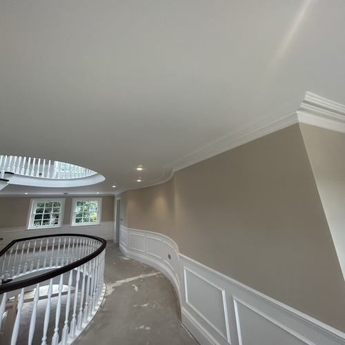 cornice installation over stairs